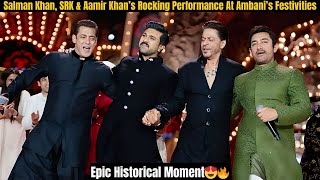 Inside Video Of Salman Khan SRK amp Aamir Khan’s Rocking Performance At Ambani’s Festivities [upl. by Norrat]