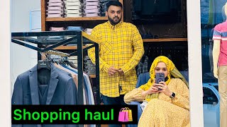 Shopping haul  finally aj shopping per gay or bacho k lye gifts laye  Adnan ki zid yellow shirt [upl. by Nairahcaz]