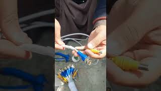 How to Make BNC and DC pin Connectors Cctv camera RG59 Cable easy steps Urdu hindi [upl. by Nillad]