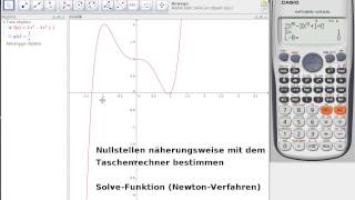 Nullstellen durch Näherungsverfahren mit dem Taschenrechner NewtonVerfahren [upl. by Assenej]