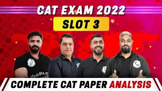 CAT Exam 2022 Slot 3  Detailed Paper Analysis ✅  Expected Cut Offs amp Percentile Prediction💯 [upl. by Onivla551]