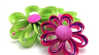 Ribbon Flower Hair Clip Tutorial DIY [upl. by Caleb739]