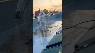 Polyurethane Coating epoxy on roof painting work alshaheentech [upl. by Aken576]