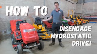 How To Disengage Your Hydrostatic Drive on a Lawn TractorRide On Lawn Mower [upl. by Airec867]