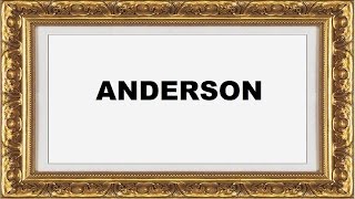 Anderson Significado e Origem do Nome [upl. by Corneille771]