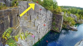 World Record Cliff Jumping 105 Foot Double Backflip [upl. by Hui558]