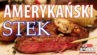 Wyśmienity Amerykański Stek z Krewetkami Ribeye amp New York strip z patelni [upl. by Bast]