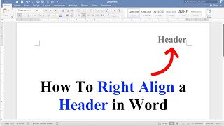 How To Right Align a Header in Word [upl. by Sharon536]