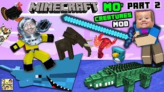 AQUARIUM ATTACK MO CREATURES MOD Showcase 2 LAND CREATURES CRAZYNESS FGTEEV Minecraft [upl. by O'Meara]