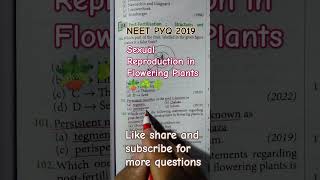 Sexual Reproduction in Flowering Plants  NEET PYQ neet neet2025 [upl. by Ycnay]