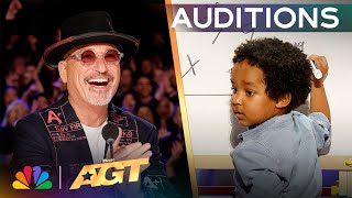 GENIUS 2YearOld Baby Dev Is AGTs Youngest Mathematician  Auditions  AGT 2024 [upl. by Tingey]