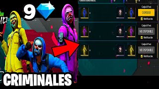 SACANDO TODOS LOS CRIMINALES EN LA RULETA DE TOKENS CRIMINAL FREE FIRE CON 9 DIAMANTES [upl. by Meece546]