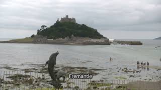 St Michaels Mount  Cornwall  Marazion  Fremantle stock footage  E19R64 006 [upl. by Neelear]