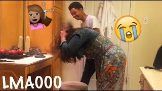 HAIRCUT PRANK ON MOM WIG [upl. by Onitnatsnoc923]