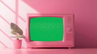 OldSchool Pink Retro TV Green Screen  4K  Vintage Vibes  Global Kreators [upl. by Auburn]