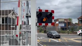 Wokingham station level crossing Berkshire [upl. by Iztim]