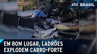 Ladrões explodem carroforte no interior do Maranhão  SBT Brasil 150624 [upl. by Ulrick]