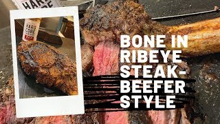 Bone In Ribeye on the BEEFER [upl. by Atimed]