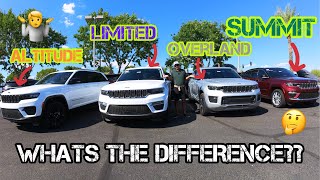 2023 Jeep Grand Cherokee Comparison Video of Altitude Limited Overland and Summit [upl. by Anairda]