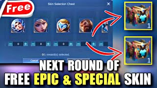 ROUND 2 OF FREE EPIC amp SPECIAL SKIN IS COMING SOON  MOBILE LEGENDS [upl. by Kinsler189]