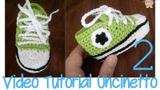 Tutorial Uncinetto come si fanno le scarpine ALL STAR CONVERSE [upl. by Weisbrodt]