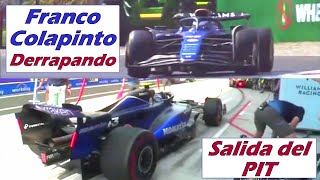 FRANCO COLAPINTO 🏁 Derrapando  Salida del PIT  🏁 colapinto francocolapinto williams formula1 [upl. by Nirrad280]