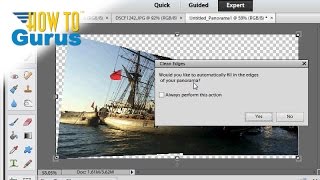 How to Make a Photomerge Panorama in Adobe Photoshop Elements 15 14 13 12 11 Tutorial [upl. by Jansson549]