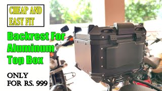 Universal Backrest For Top box  Only For Rs 999  Waterproof  32 Liters ZANA Top Box [upl. by Einalem]