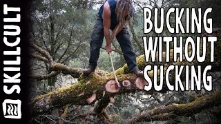 Bucking Without Sucking Toward Efficient Axe Notches Cordwood Challenge [upl. by Llewon783]