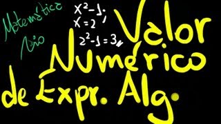 Valor Numérico de Expressão Algébrica  Exercício 1  Matemática Rio [upl. by Nichani307]