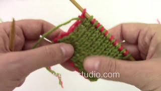 How to do a two color cast on in double knitting [upl. by Tanberg]