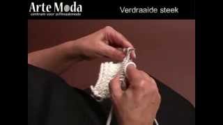 Arte Moda voorbeeld breien Verdraaide steek [upl. by Mulloy]