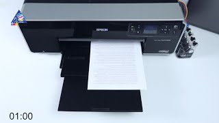 Epson R3000 тест на скорость печати текста Режим quotЧерновикquot [upl. by Inaja]