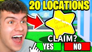 How To Find ALL 20 GOOD NOODLE STAR LOCATIONS In Roblox Dealership Tycoon Spongebob Event [upl. by Grogan850]