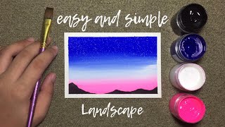 Easy and Simple Poster Color Landscape Painting for Beginners • Stepbystep Tutorial [upl. by Kylah]