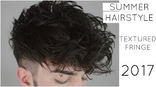 Textured Fringe  Mens Summer Hairstyle  Disconnected Undercut [upl. by Sutsugua]