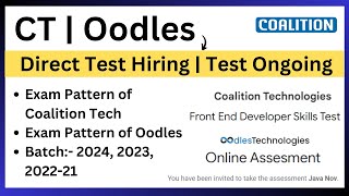 Coalition Technologies Direct Test Hiring  Exam Pattern  Oodles Hiring Exam Pattern 2024 202321 [upl. by Yanaton127]