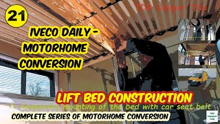 Iveco Daily Motorhome  Lift Bed Construction  Complete campervan conversion series camping rv [upl. by Nrevel]