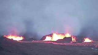 Huge Crater Chains Forming Wall Collapse amp Lava Caves Iceland Sundhnúka Volcano Fissure Eruption [upl. by Aittam]