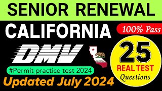 California DMV Senior Written Test 2024  DMV Senior Renewal Test Updated Real Test Questions 2024 [upl. by Dorlisa418]