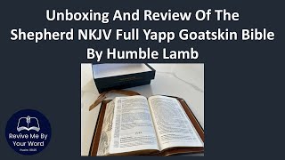 Unboxing And Review Of The Shepherd Bible NKVJ By Humble Lamb [upl. by Ahseenat117]