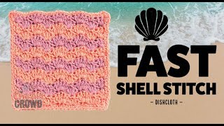 Fast Shell Stitch Crochet Dishcloth [upl. by Server]