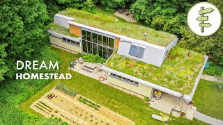 Impressive Straw Bale Home amp Dream Family Homestead — Sustainable Green Building [upl. by Arag]