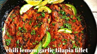 LETS MAKE BOMB TILAPIA FILLET  CHILI LEMON GARLIC TILAPIA  KALUHIS KITCHEN [upl. by Rramal]