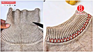 How to change a high collar to a low collar Full Video Tutorial  BILOCHPURATIPS 2 DIY [upl. by Lea]