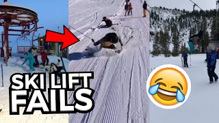 FUNNIEST Ski Lift Fails  Skiers amp Snowboarders Falling Off Ski Lifts 😂 [upl. by Corvin]