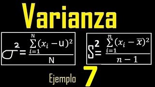 Varianza para datos no agrupados con ejemplo 7 [upl. by Sehcaep]