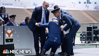 Watch Biden falls on stage at Air Force Academy graduation [upl. by Yelyak]