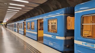 Stockholm tunnelbanametro ride Mörby centrum  Fruängen with C6H train 2705 Red line [upl. by Vrablik]