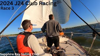 J24 Wednesday night club racing Race 3 With onboard crew conversation and tactics [upl. by Adalbert46]